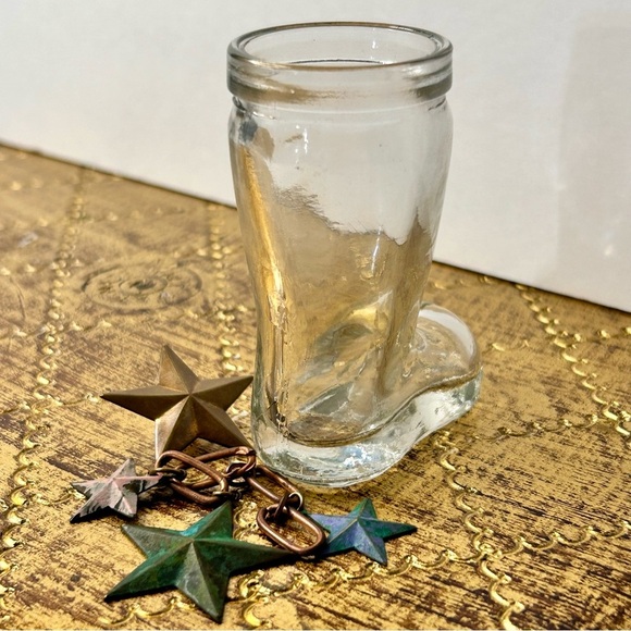 SET of 6 Cowboy Boots‎ 1.5oz Vintage Clear Shot Glasses - Picture 6 of 13